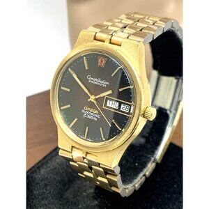Omega Constellation Men's Watch Vintage Swiss Quartz Day Date Gold Steel 36mm